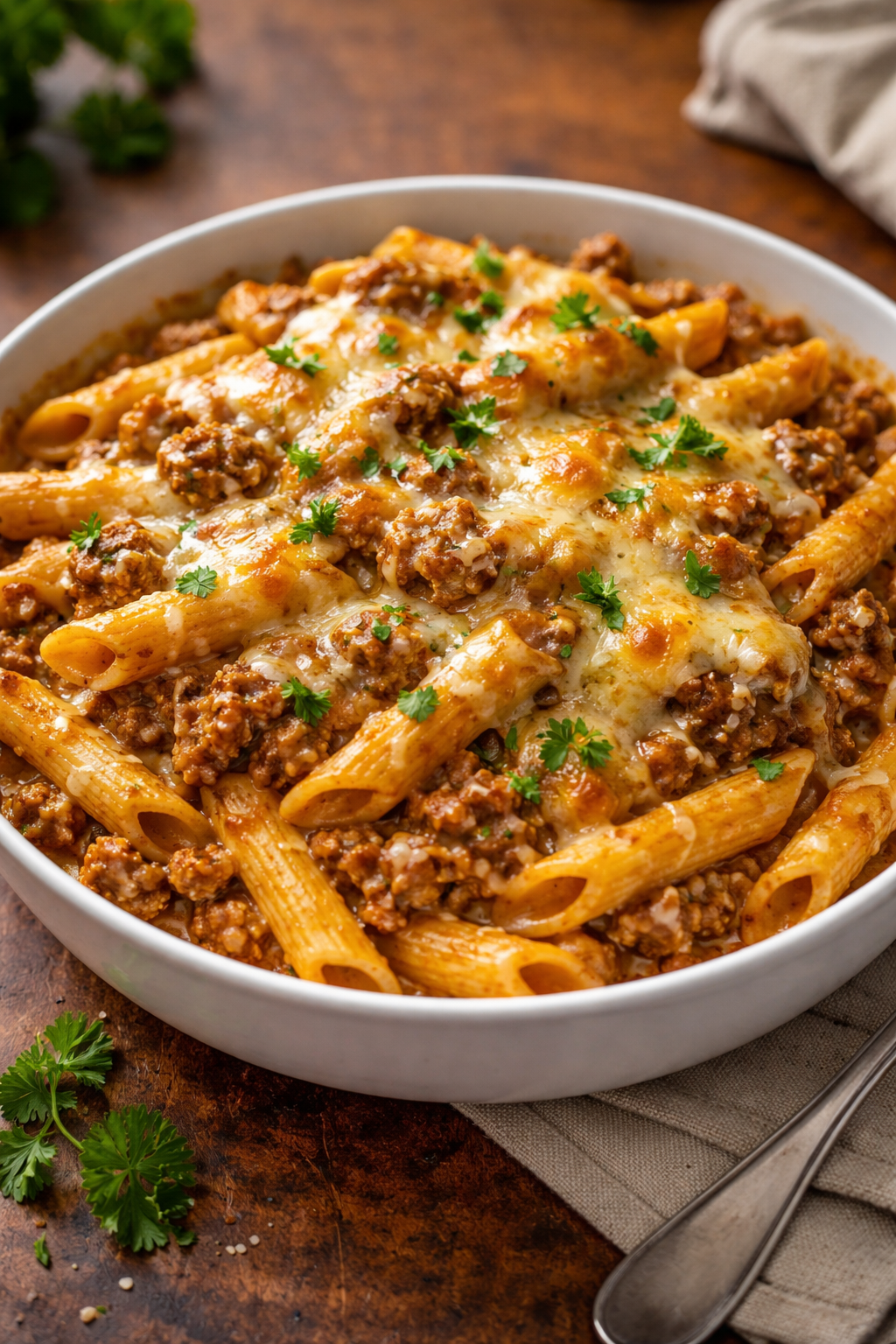 Creamy High Protein Beef Pasta