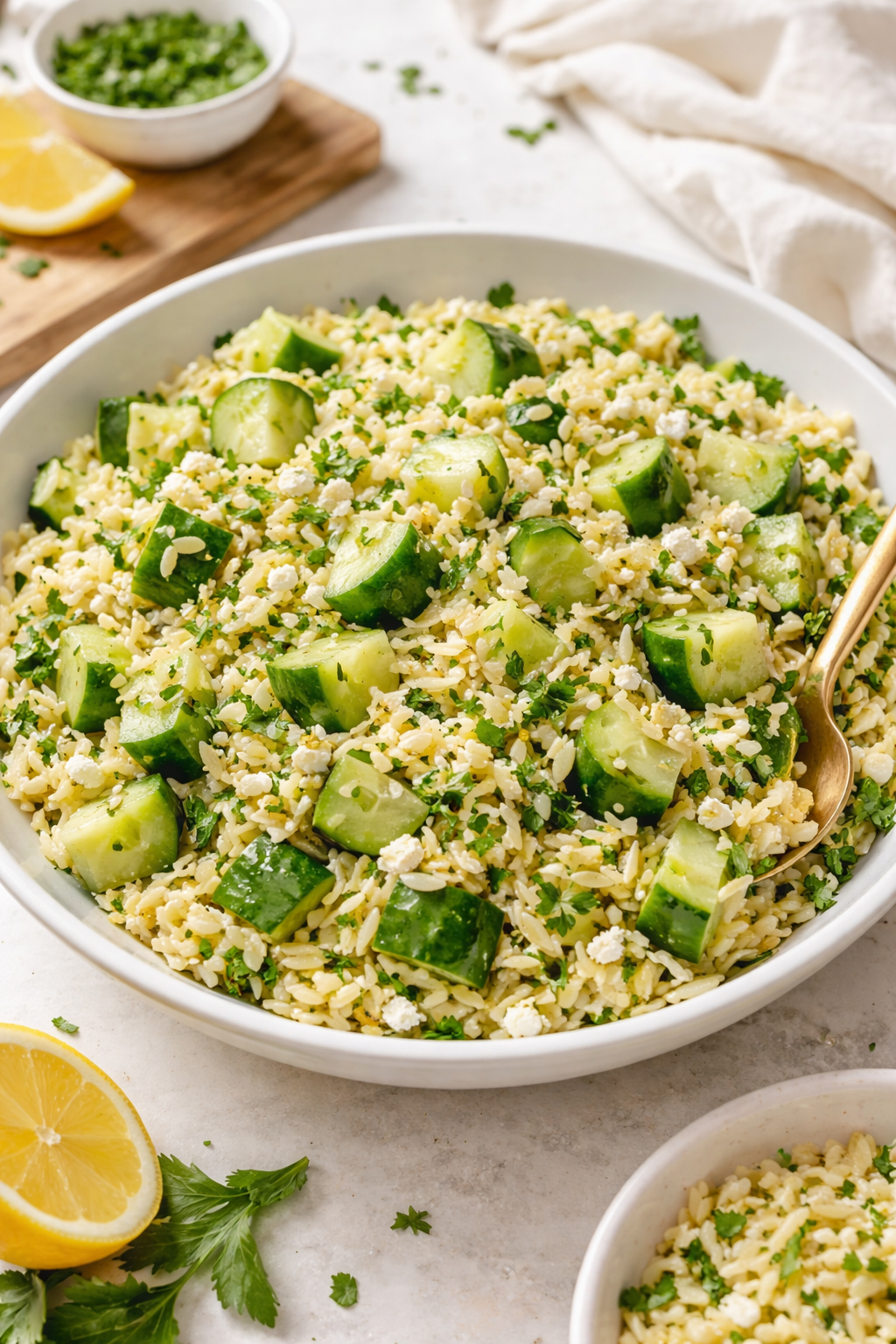 Zesty Cucumber Lemon Orzo Salad