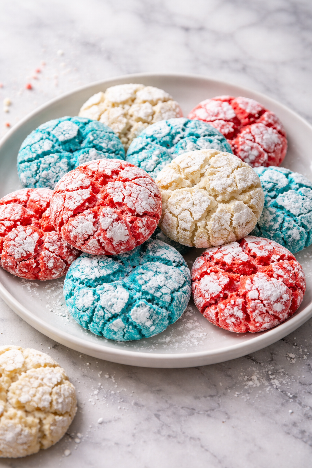 Patriotic Crinkle Cookies