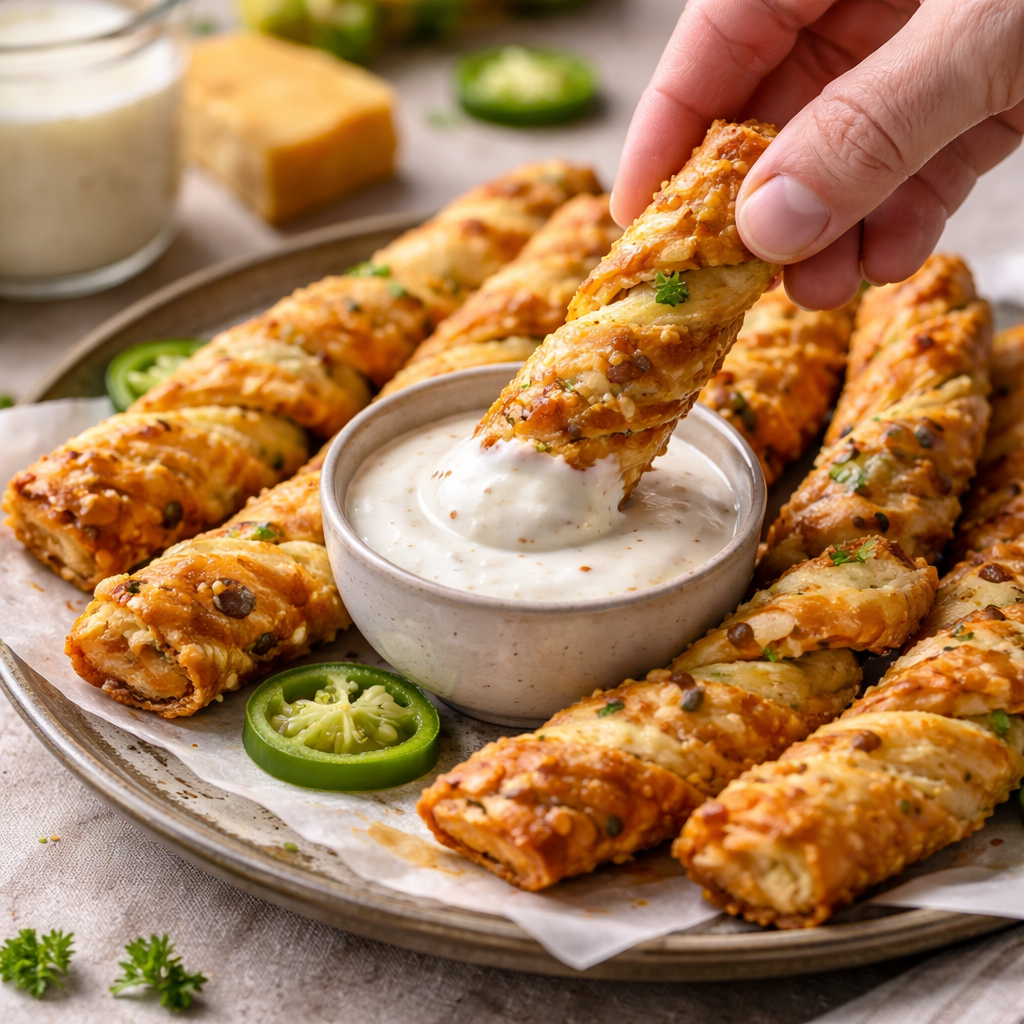 Jalapeño Popper Puff Pastry Twists