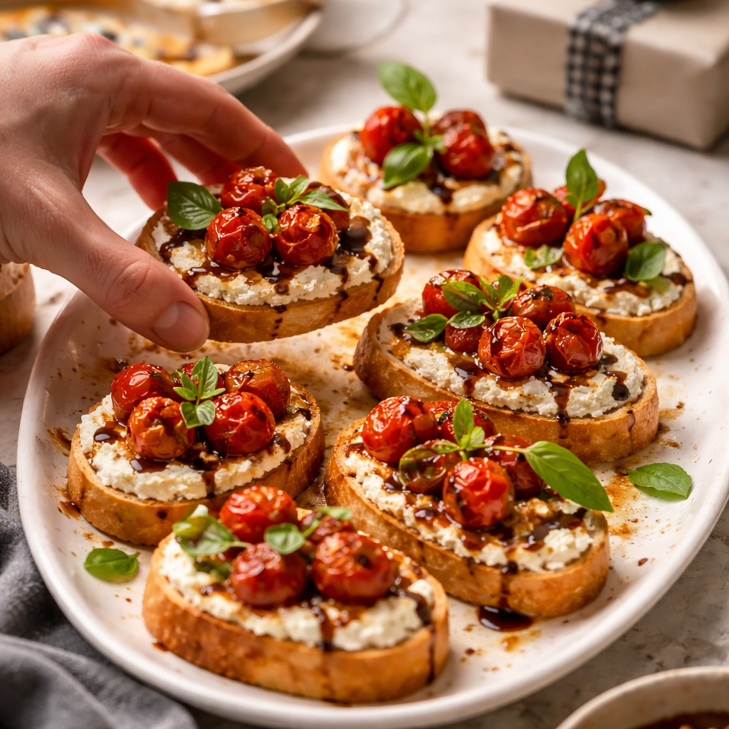 Ricotta Crostini with Roasted Tomatoes