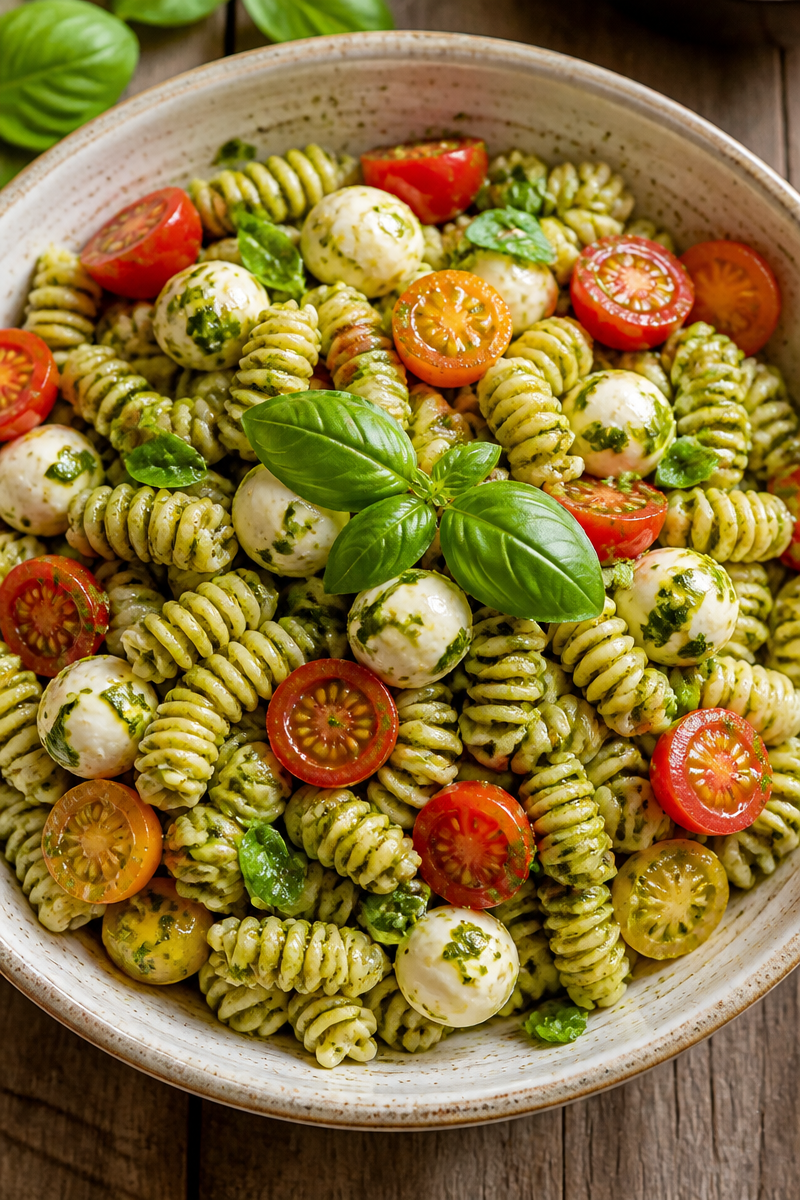 Caprese Pesto Pasta Salad