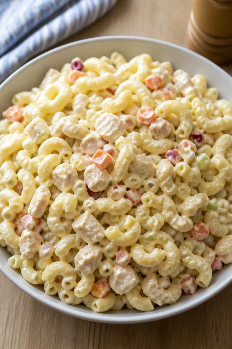 Chicken Pasta Salad with Creamy Mayo Dressing