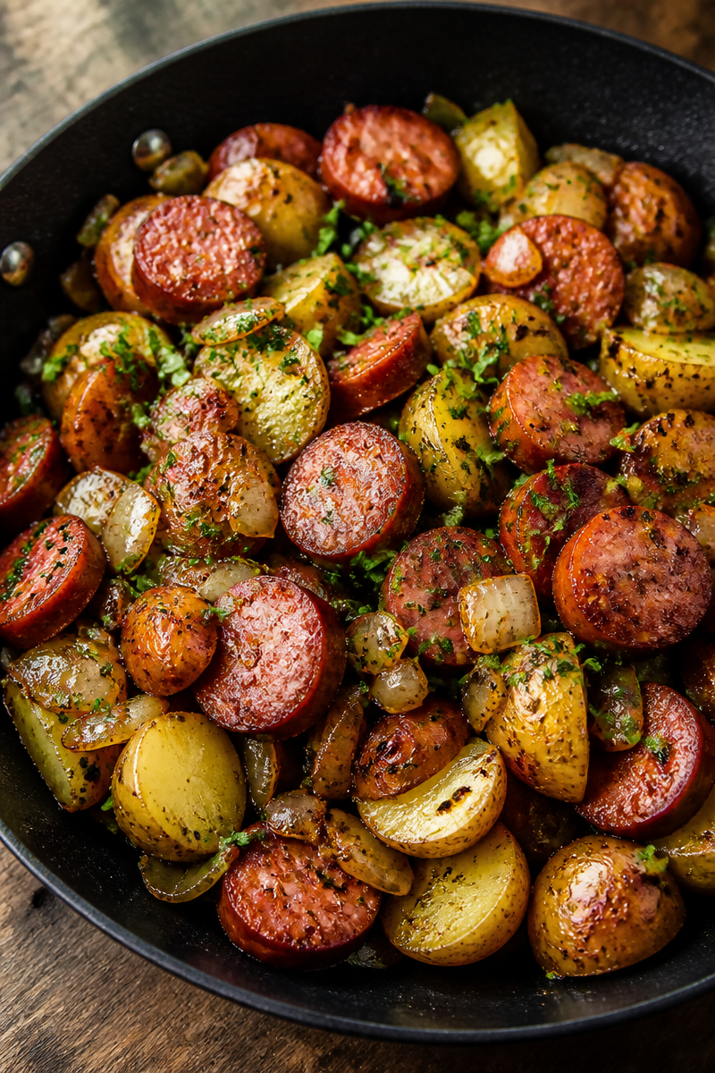 One Pan Kielbasa and Potatoes (Quick & Flavorful)