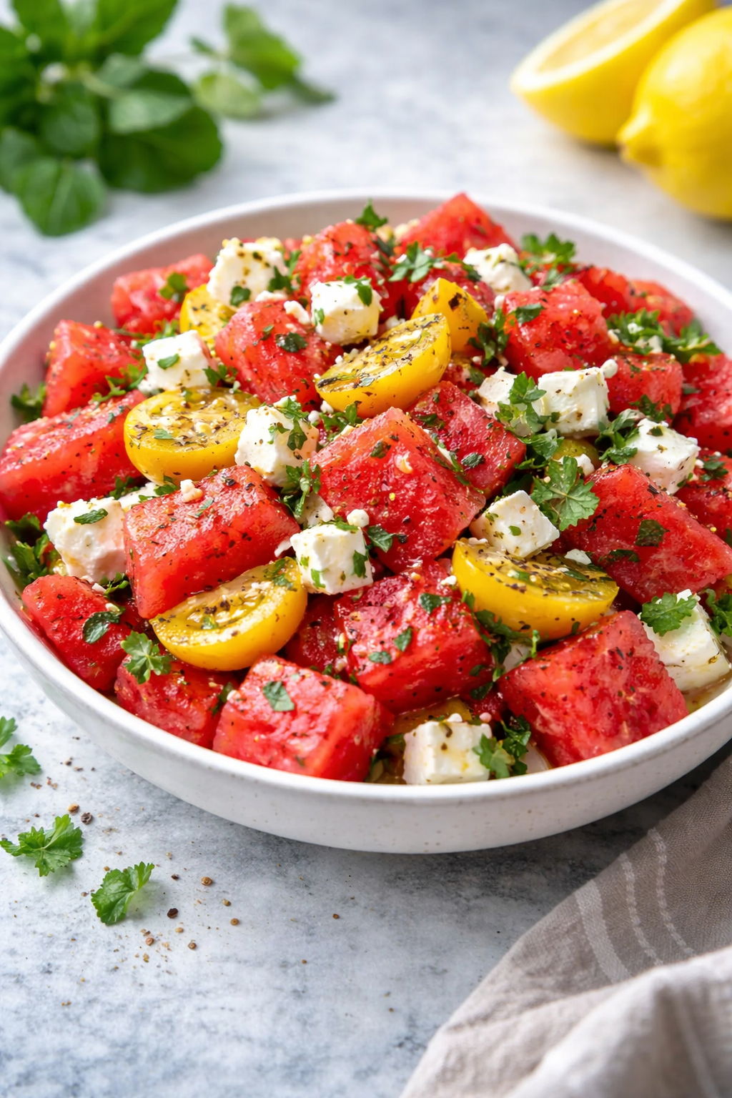 5-Minute Watermelon Feta Salad: Light & Refreshing