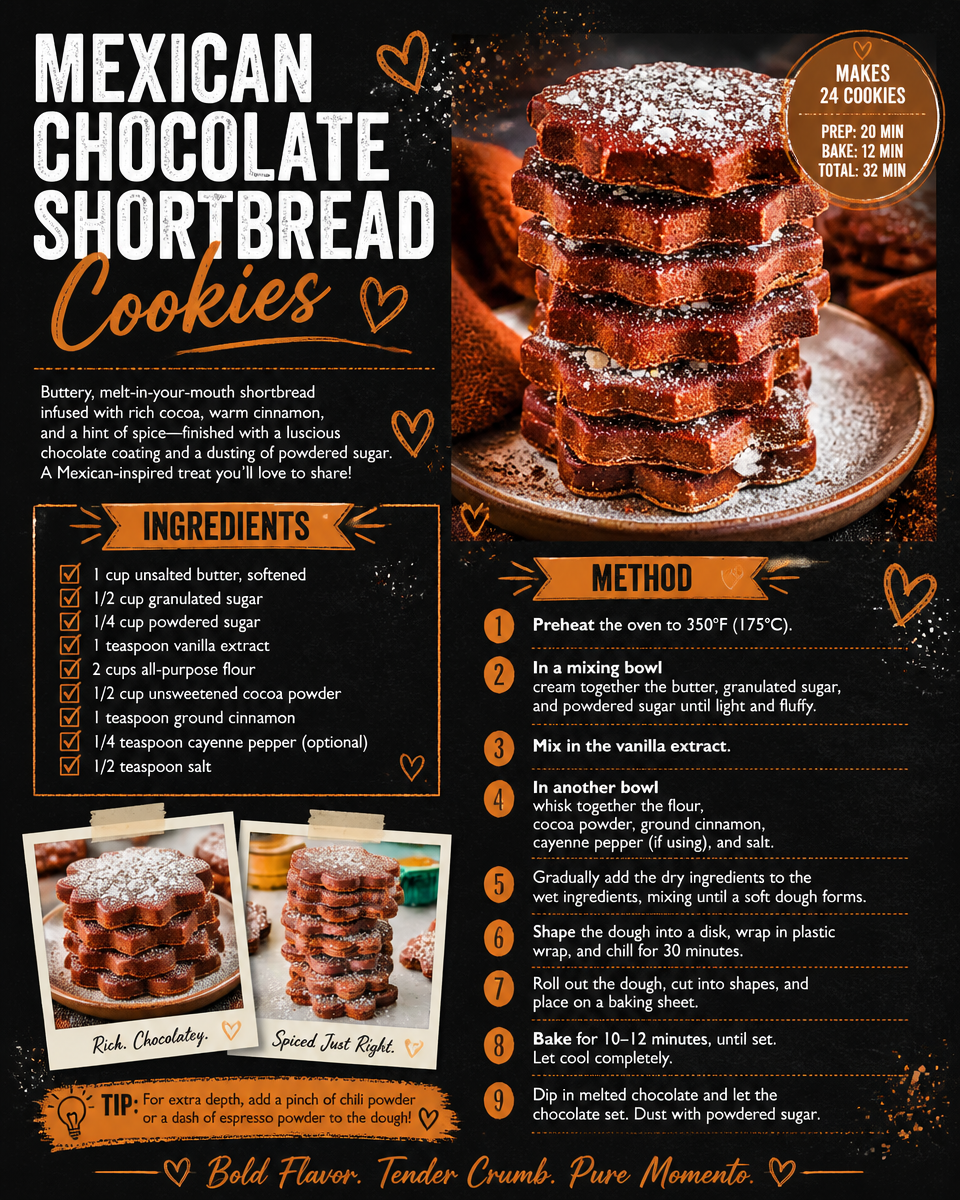 Mexican Chocolate Shortbread Cookies
