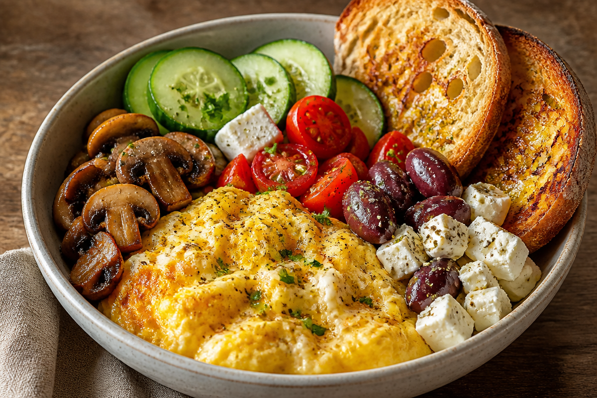 Creamy Mediterranean Omelette Breakfast Bowl