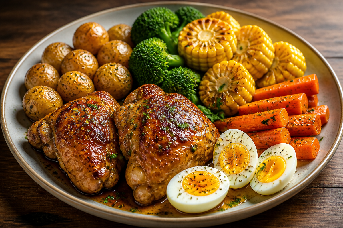 Honey Glazed Chicken and Veggies Plate