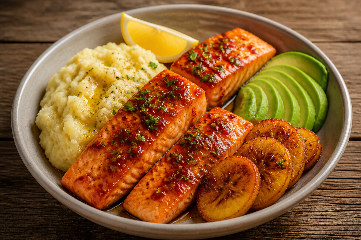 Salmon Bowl With Sweet-Chili Glaze