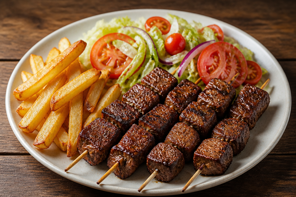 Crispy Beef Skewers Plate