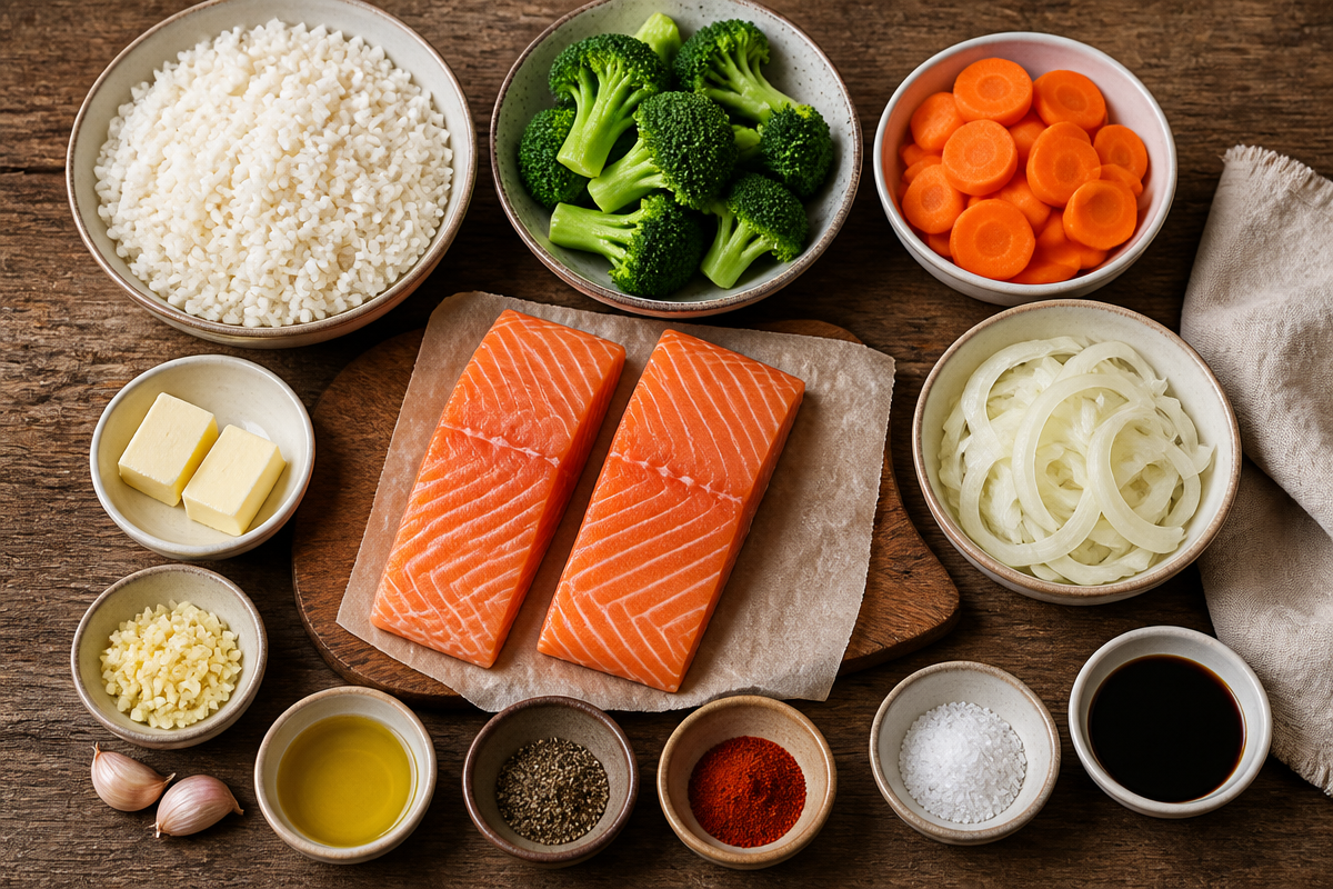 Crispy Garlic Pepper Salmon Rice Bowl