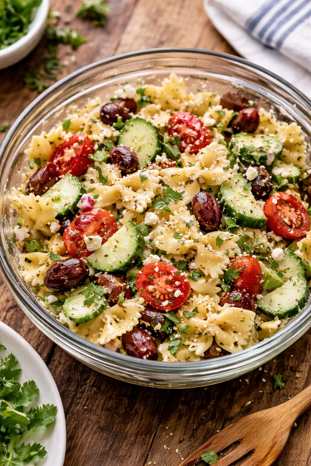 The BEST Greek Pasta Salad