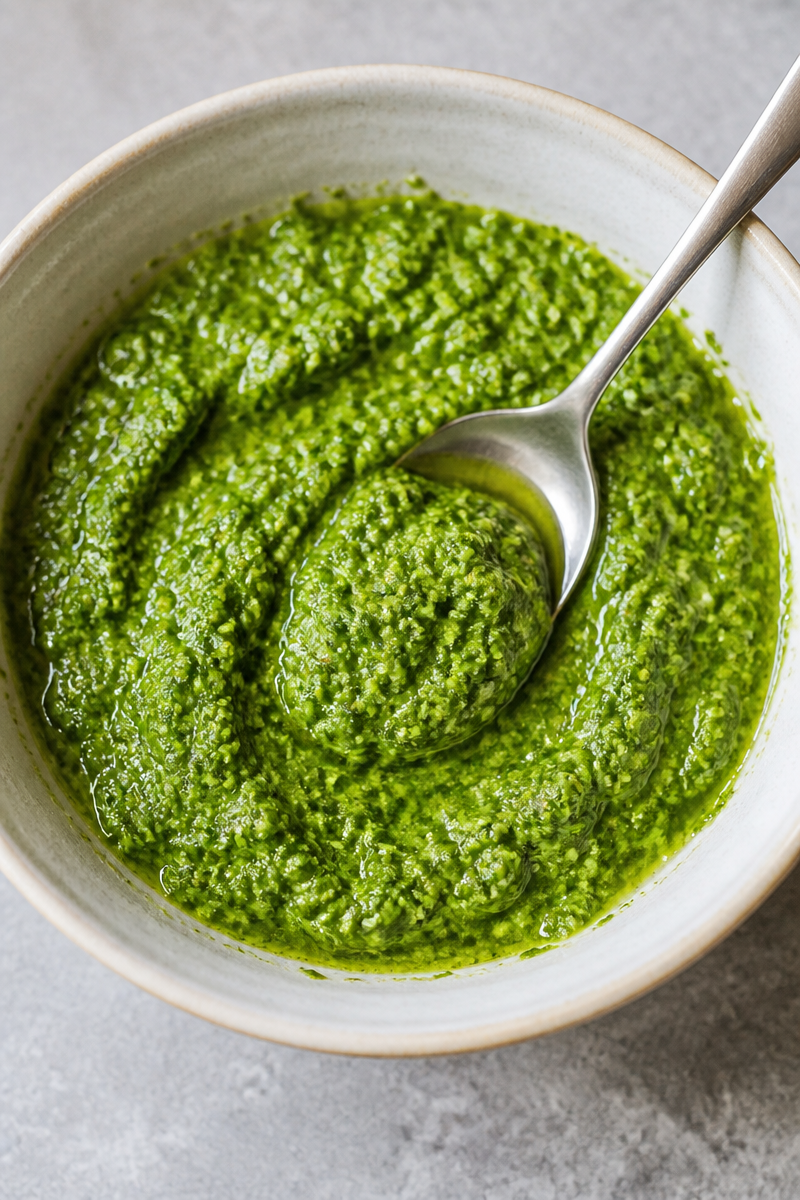 Homemade Pesto with Garlic Scapes