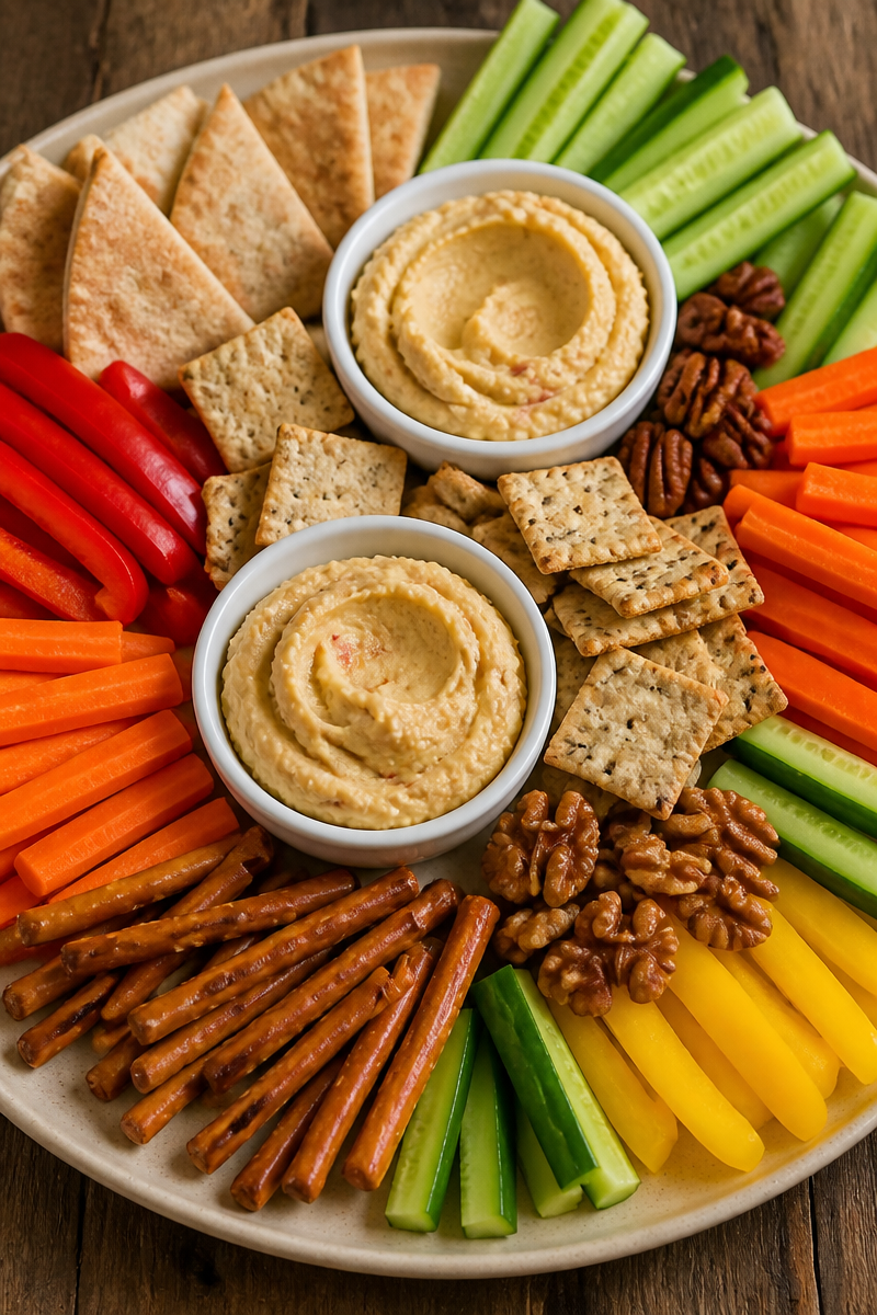 Veggie and Hummus Snack Board