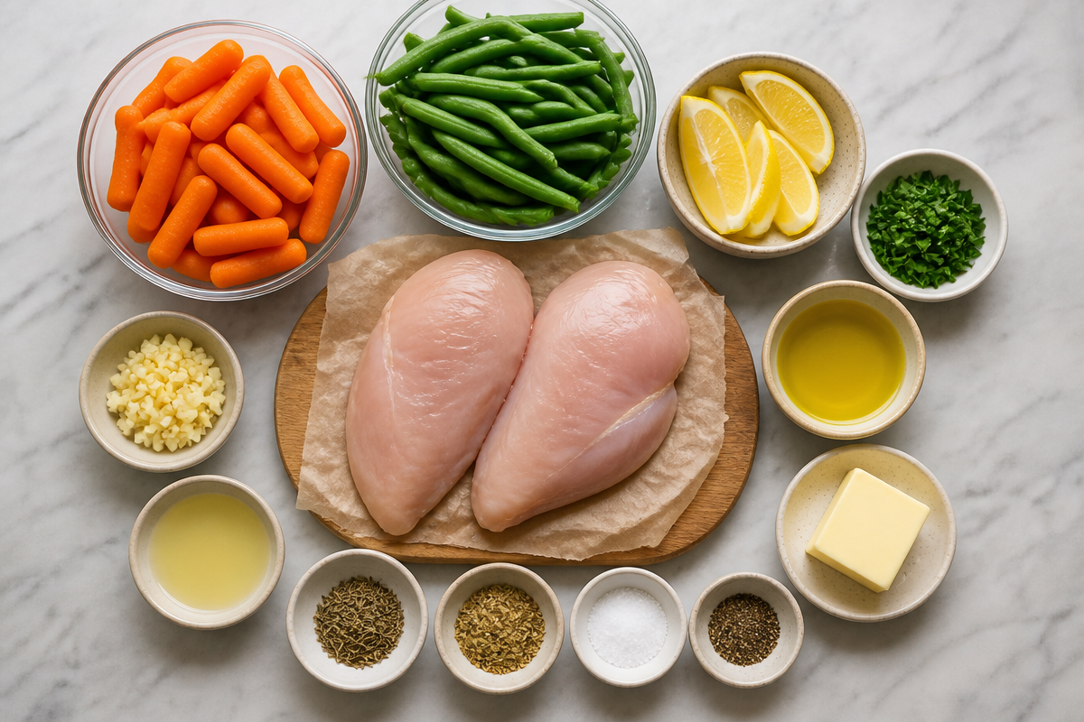 Citrusy Chicken With Green Beans And Carrots