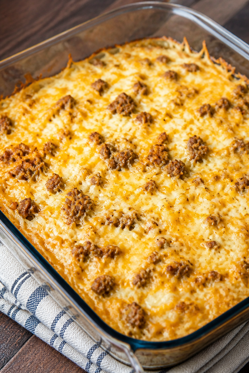Sausage Hash Brown Breakfast Casserole