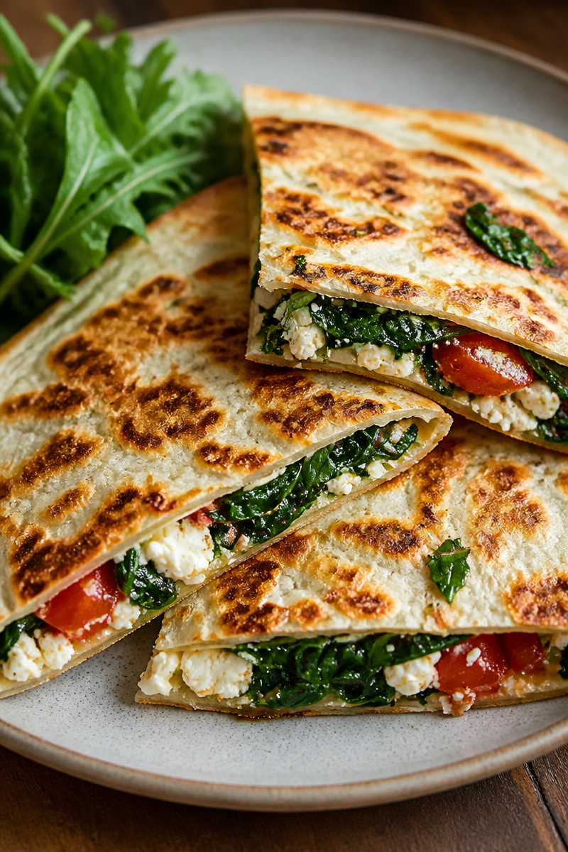 Spinach and Feta Quesadillas