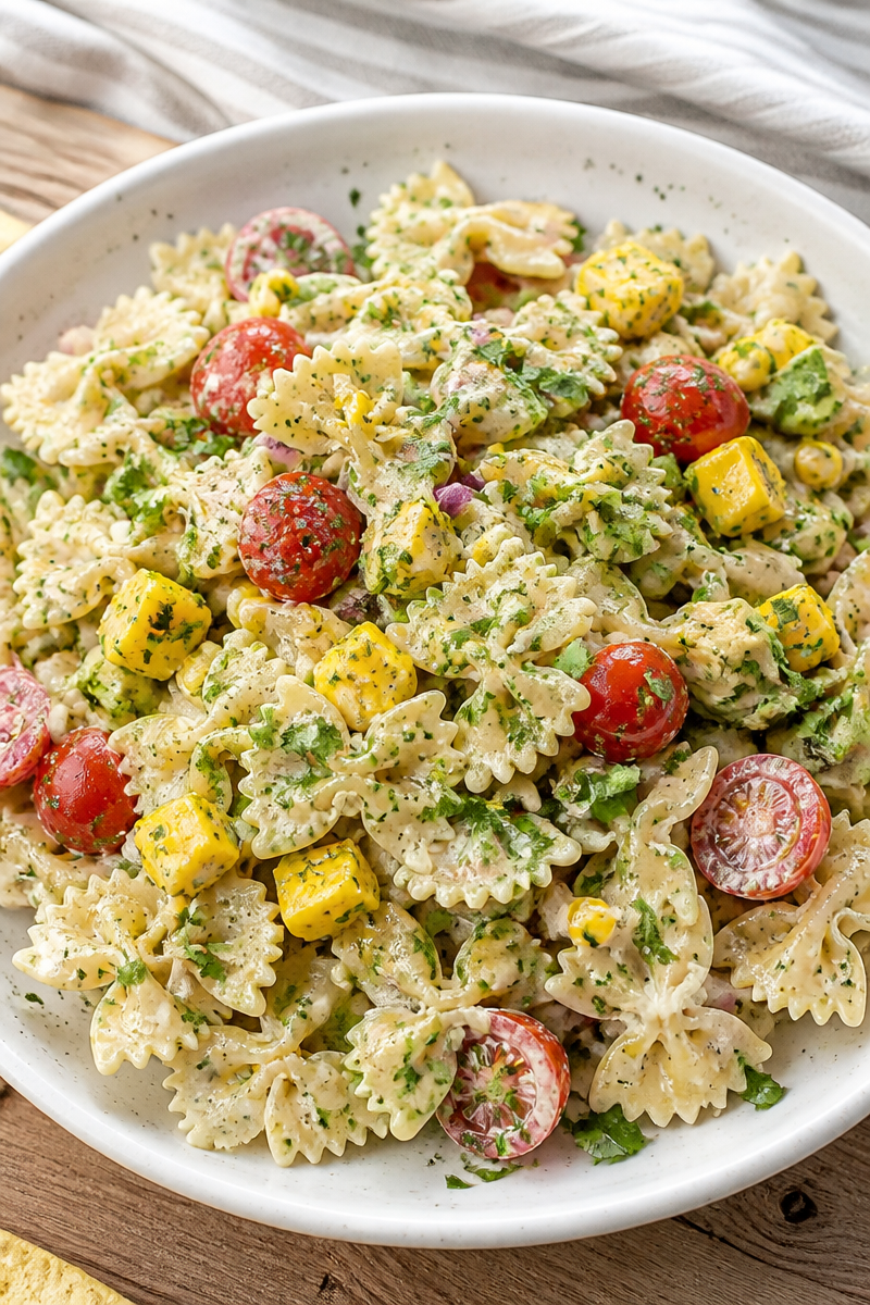 Summer Pasta Salad with Cilantro-Lime Dressing