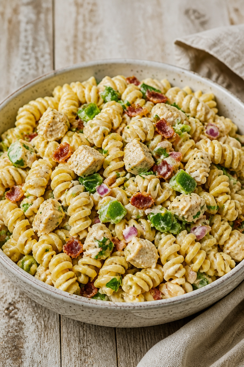 Chicken Bacon Ranch Pasta Salad