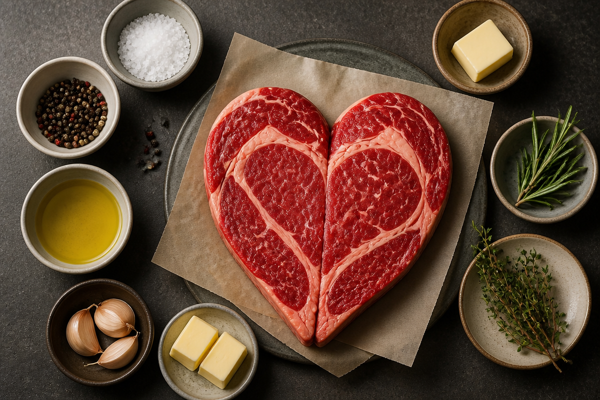 Crispy Heart-Shaped Ribeye for Valentine's Day