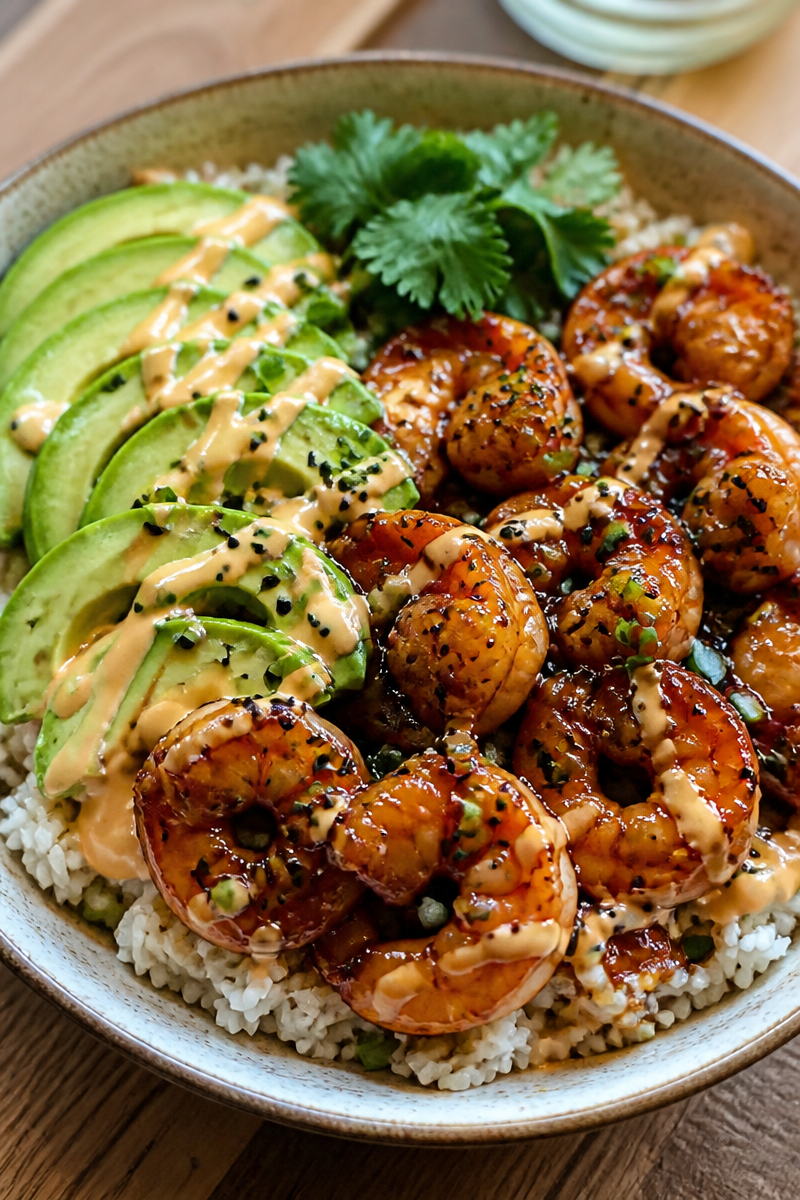 Teriyaki Shrimp Rice Bowls