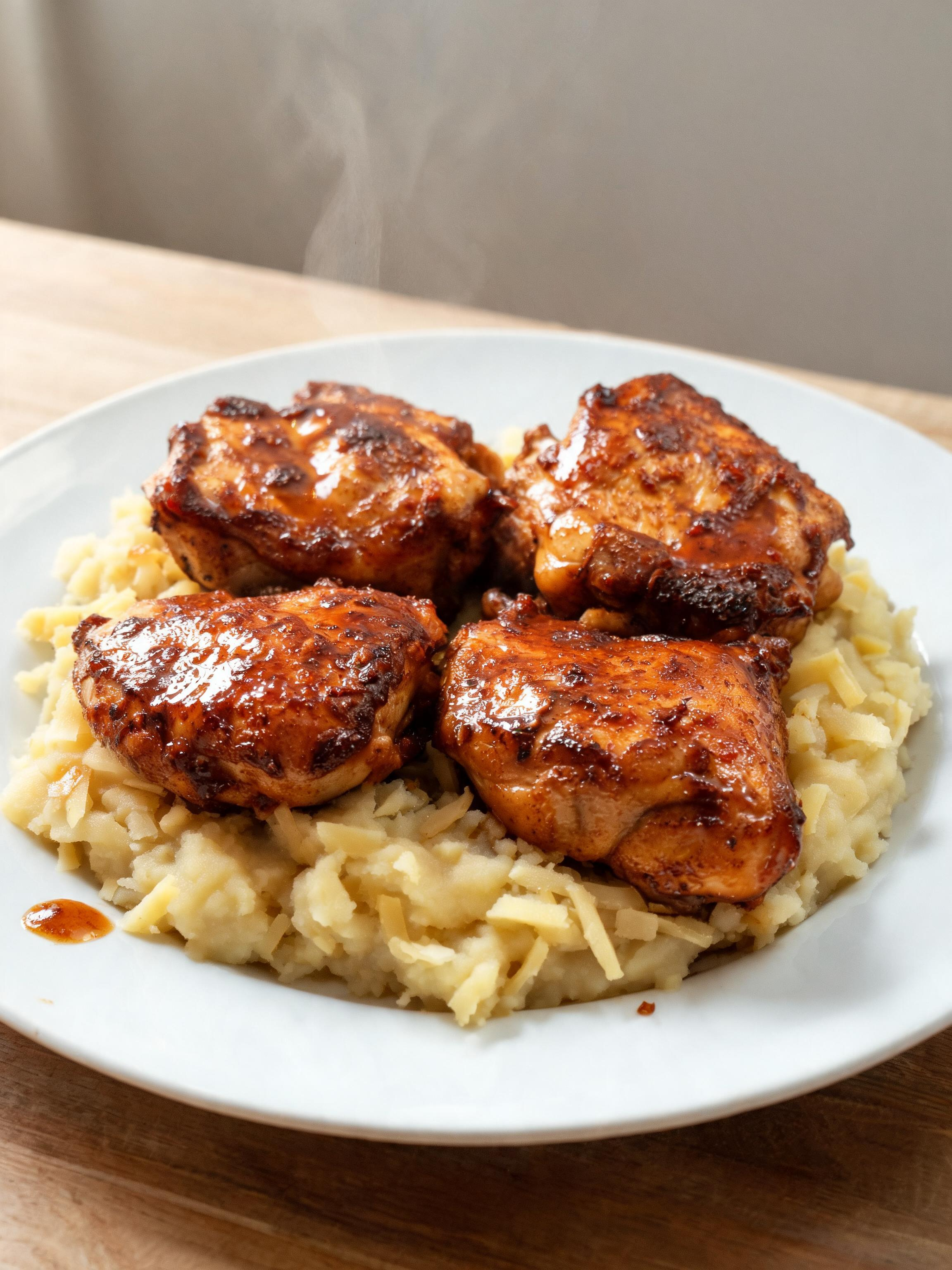 Chipotle Honey Chicken Thighs With Smoked Gouda Mashed Potatoes
