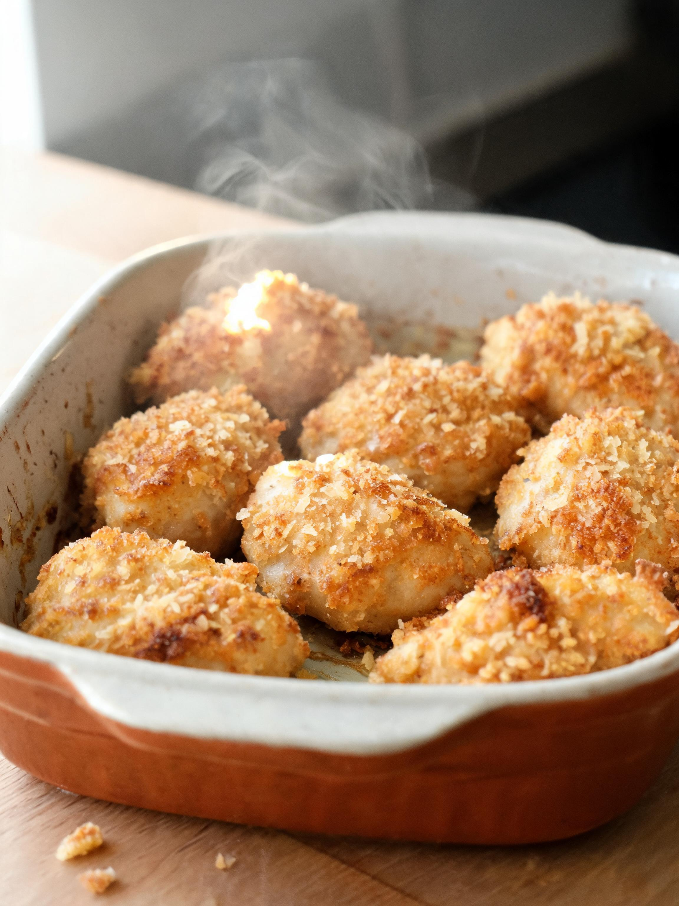 Crispy Parmesan Cloud Chicken Bombs