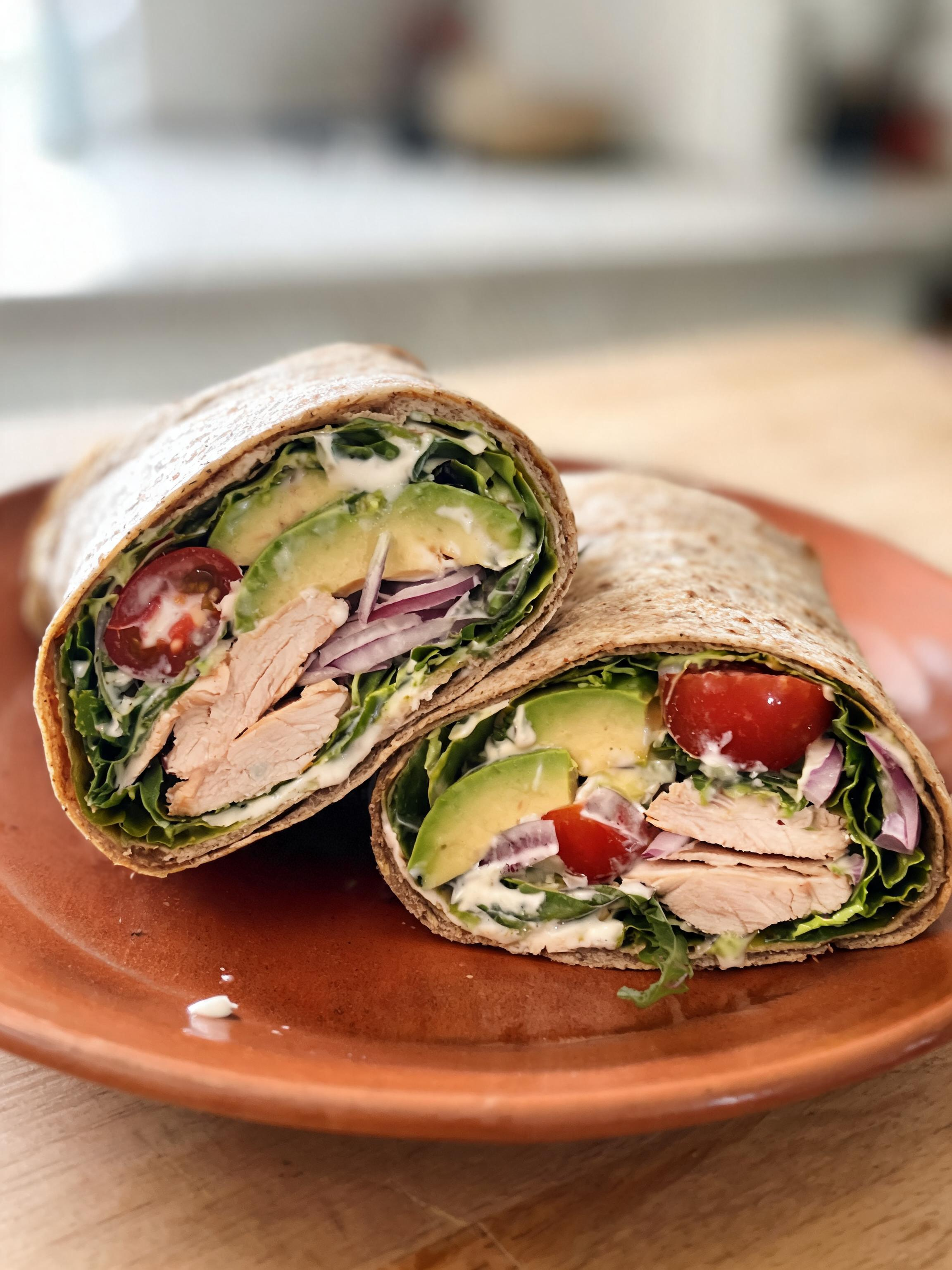 Creamy Chicken Avocado Wraps