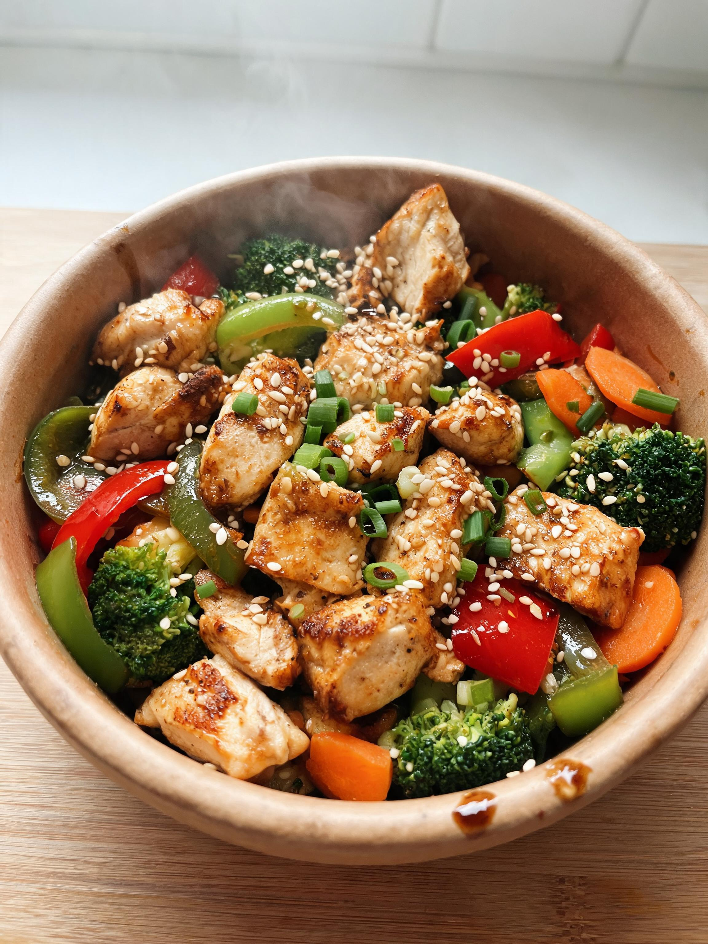 Crispy Chicken And Veggies Protein Bowl
