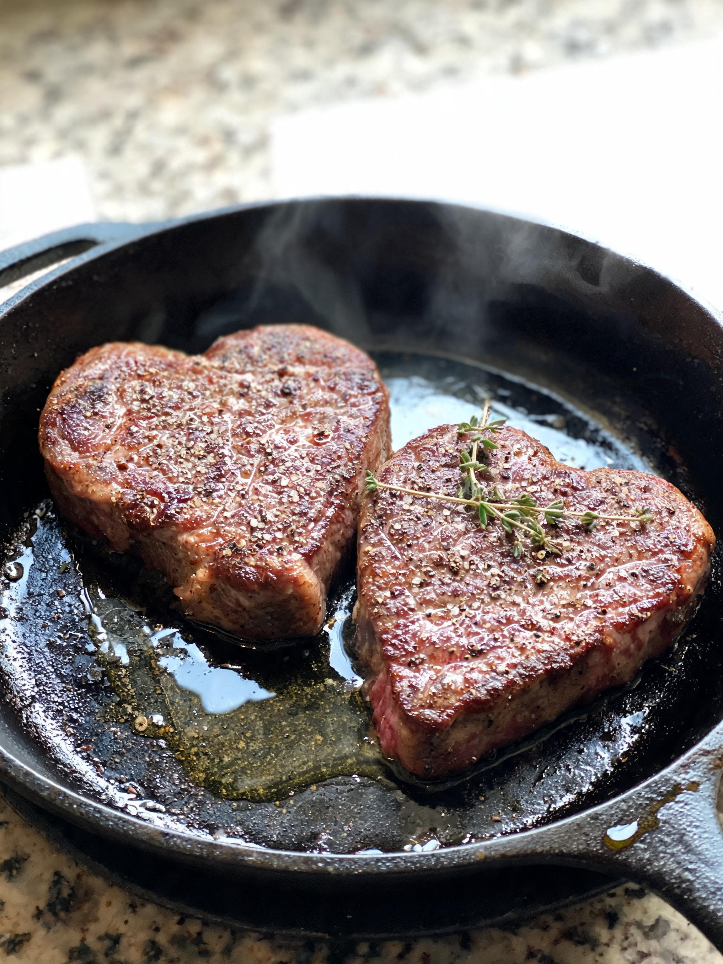 Crispy Heart-Shaped Ribeye for Valentine's Day
