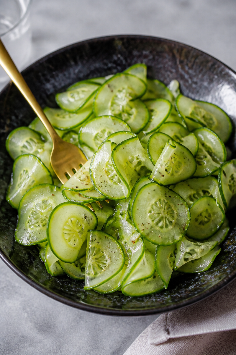 Quick & Easy Cucumber Vinegar Salad Recipe | Cucumber and Vinegar Salad, Simple Cucumber Salad with Vinegar, Vinegar and Cucumber Recipe