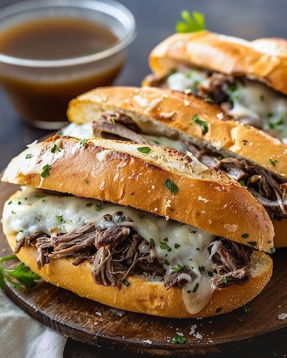 Crockpot French Dip Sandwiches