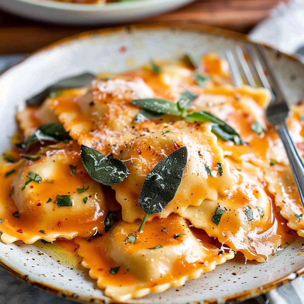 Sage Brown Butter Sauce Butternut Squash Ravioli