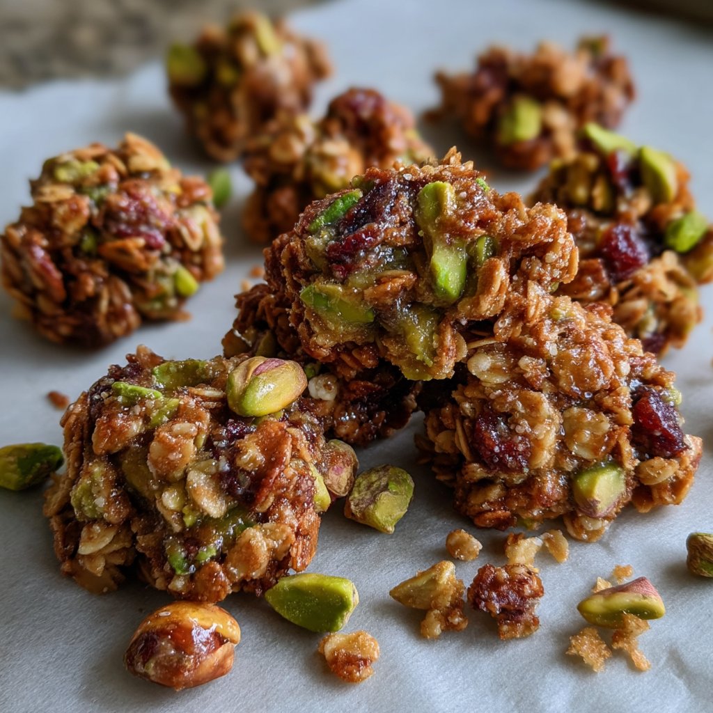 Salted Honey Pistachio Granola Clusters 4 Salted Honey Pistachio Granola Clusters