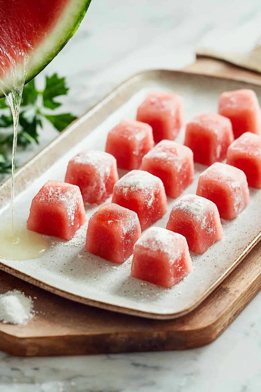 Homemade Watermelon Mochi