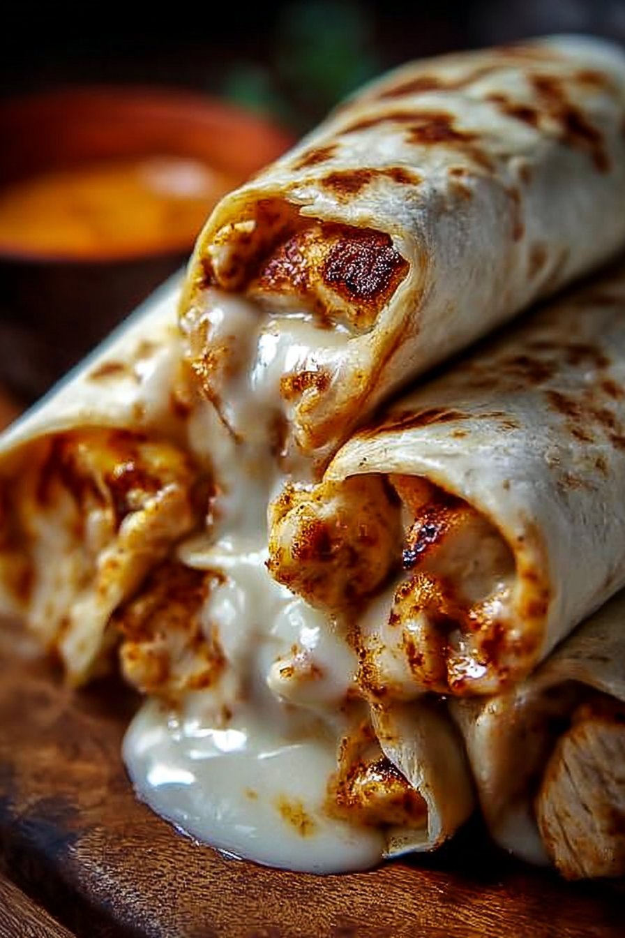Cheesy Garlic Chicken Wraps