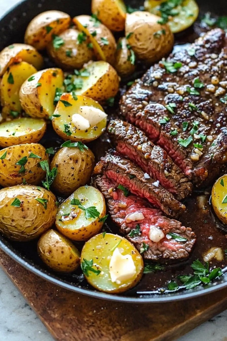 Garlic Butter Steak and Potatoes Skillet