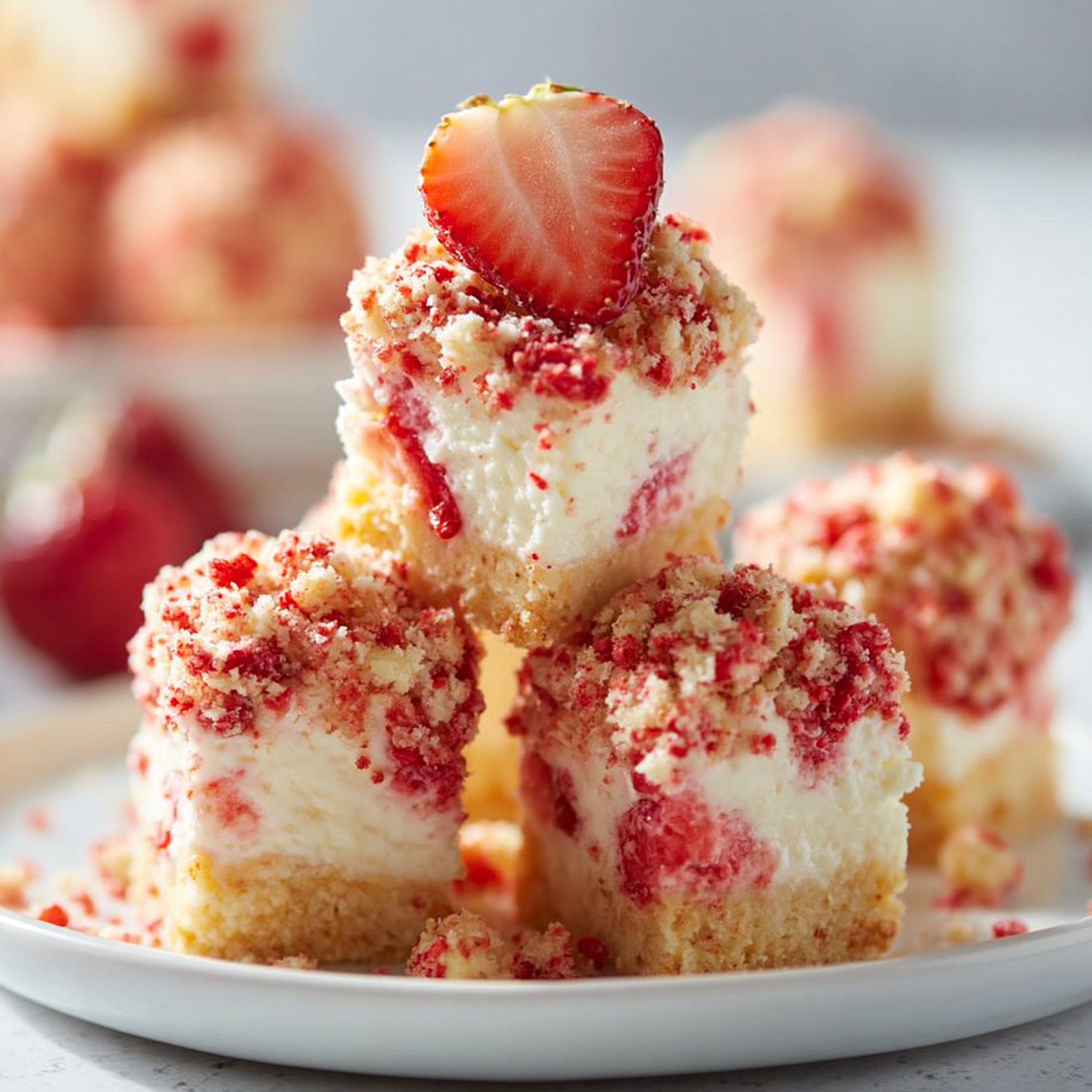 Strawberry Crunch Cheesecake Bites