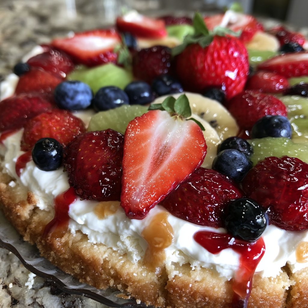 Spring Fruit Pizza with Sugar Cookie Crust
