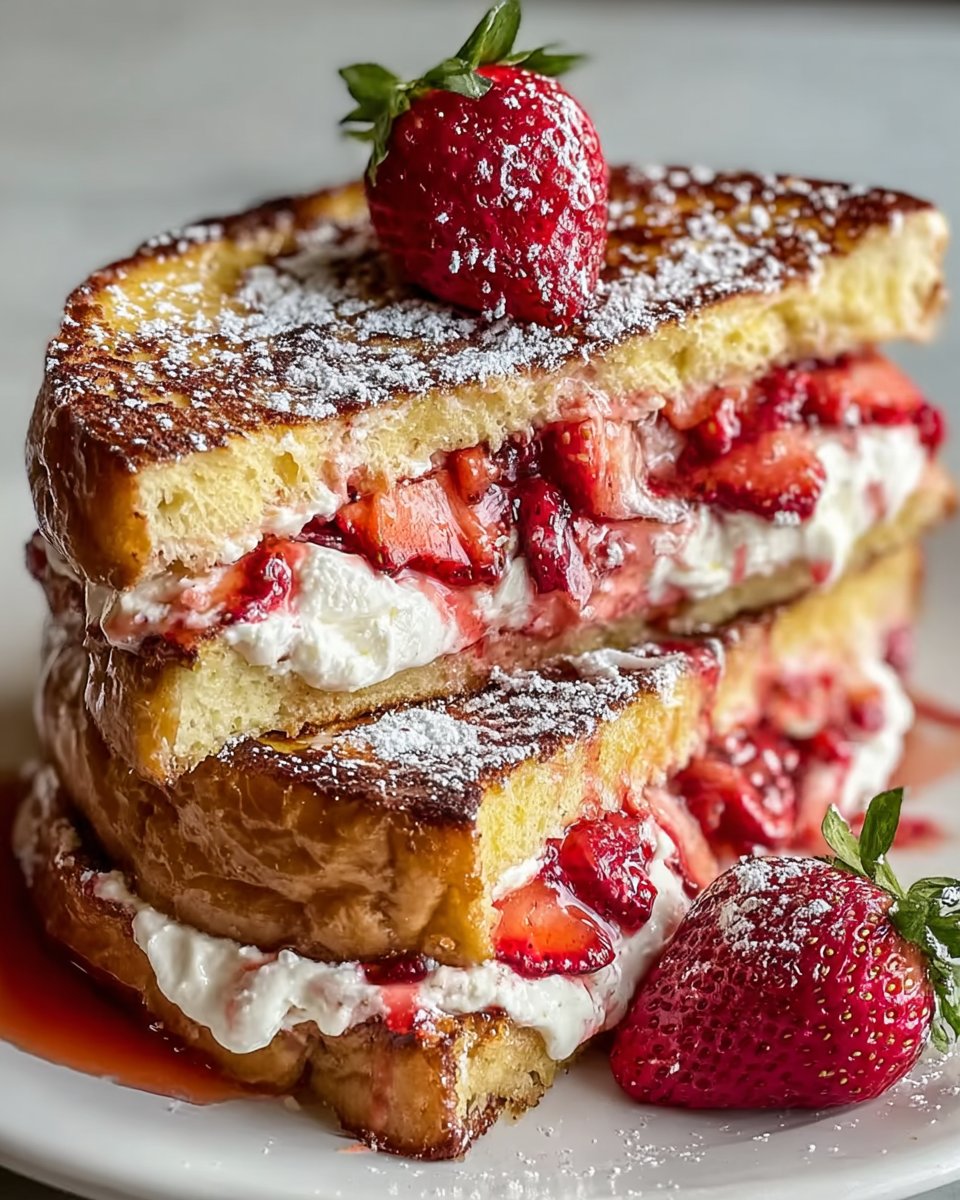 Strawberry Cream Cheese Stuffed French Toast