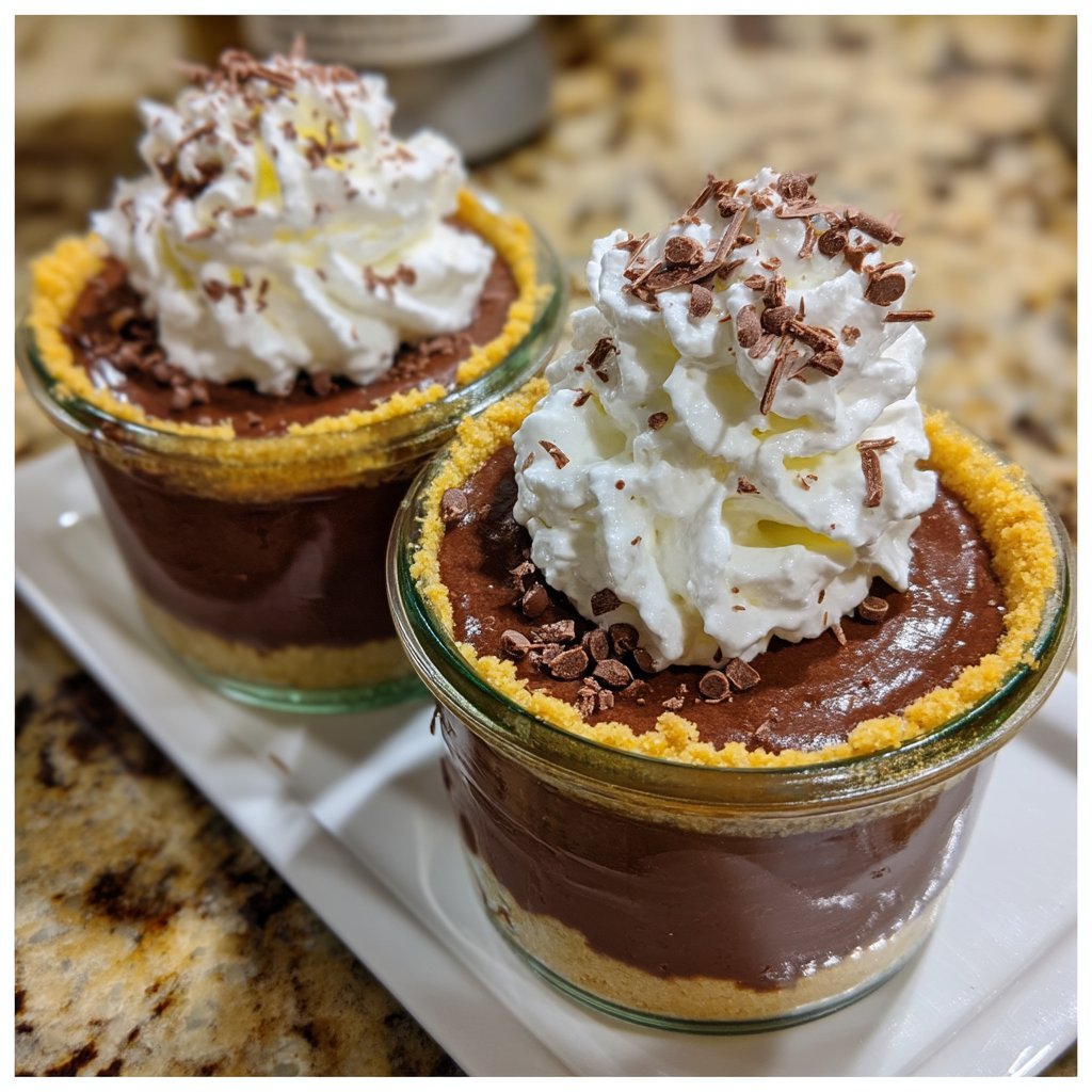 Chocolate Pudding Pie Jars