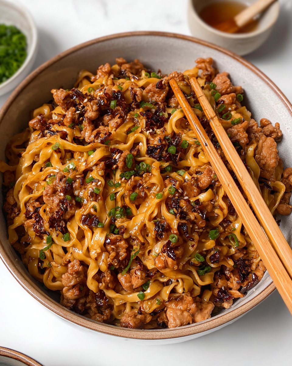Sticky Garlic Chicken Noodles