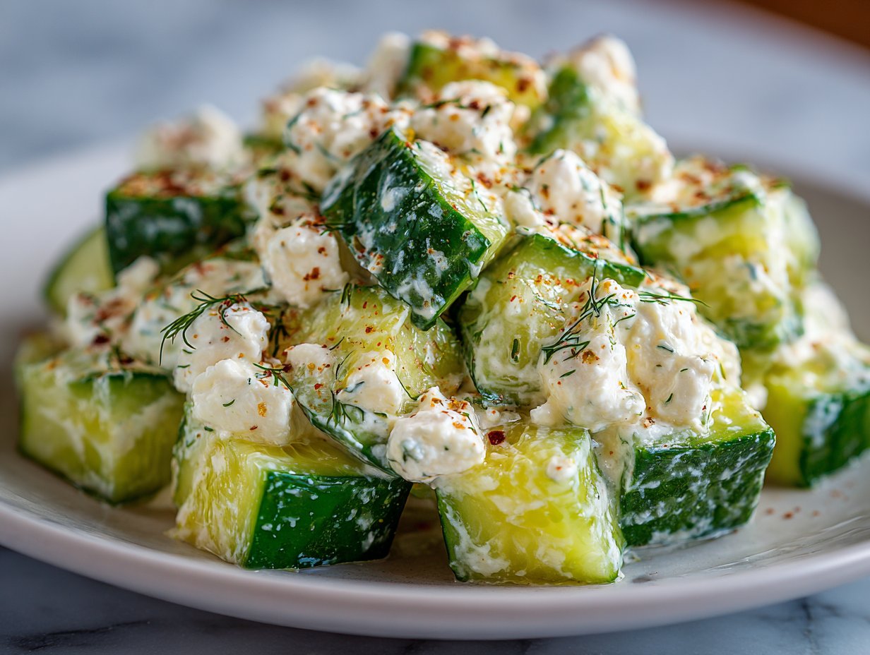 Creamy Dill Pickle Cucumber Salad