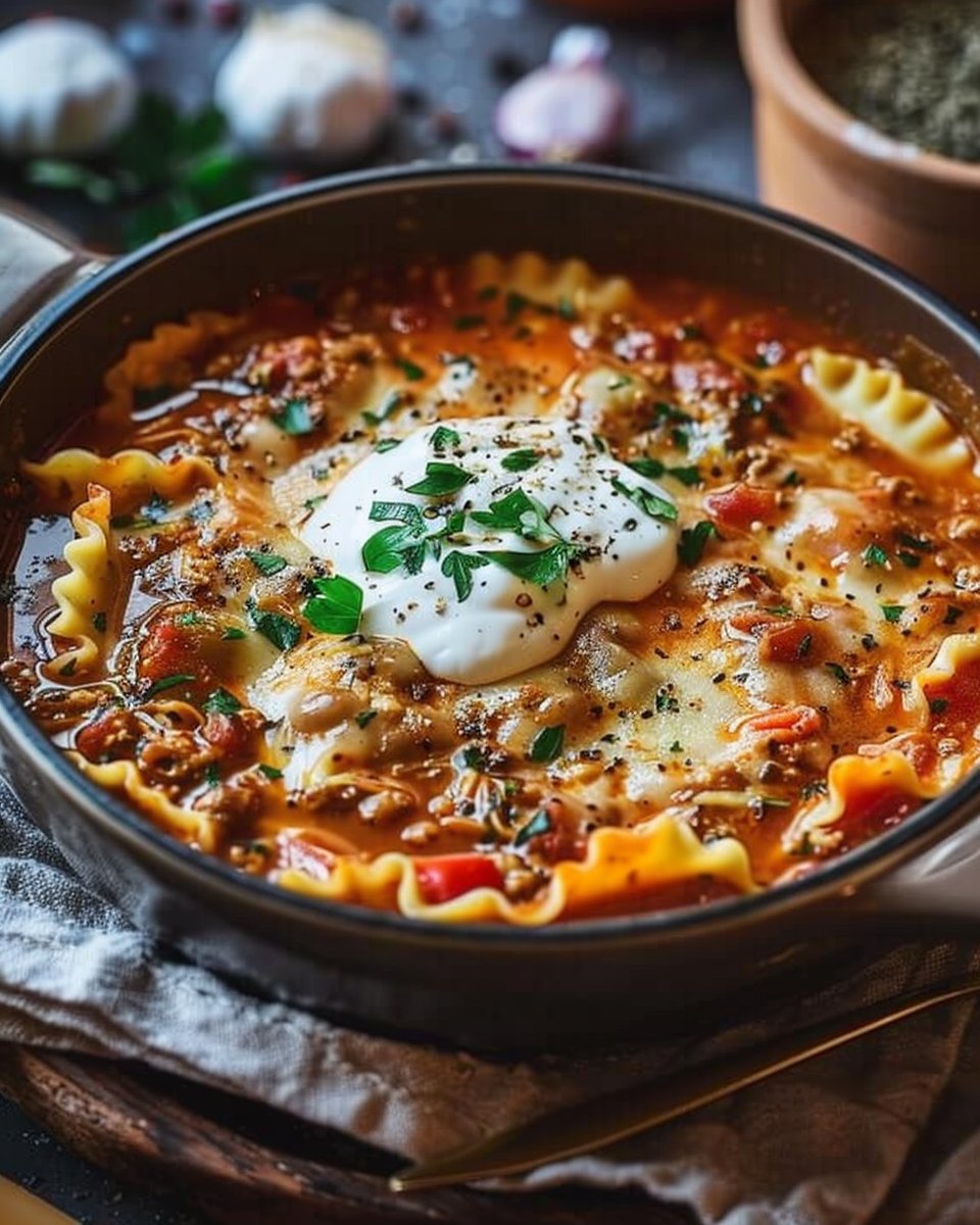 One-Pot Lasagna Soup