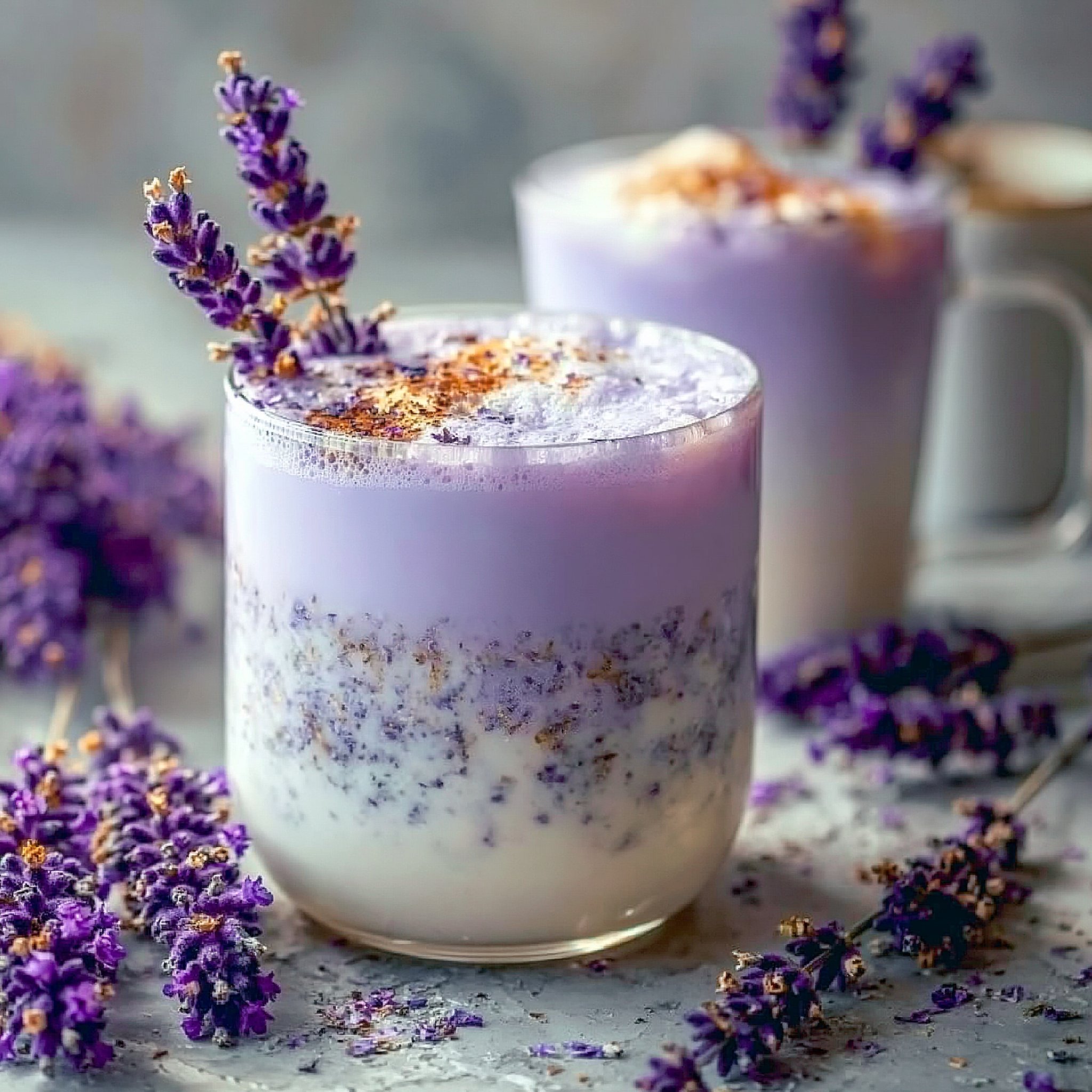 Homemade Lavender Milk Tea