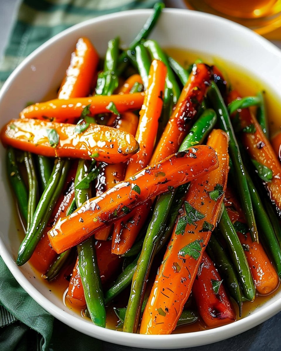 Honey Glazed Carrots and Green Beans