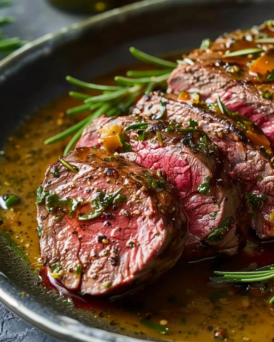 Herb-Roasted Beef Tenderloin with Savory Pan Sauce
