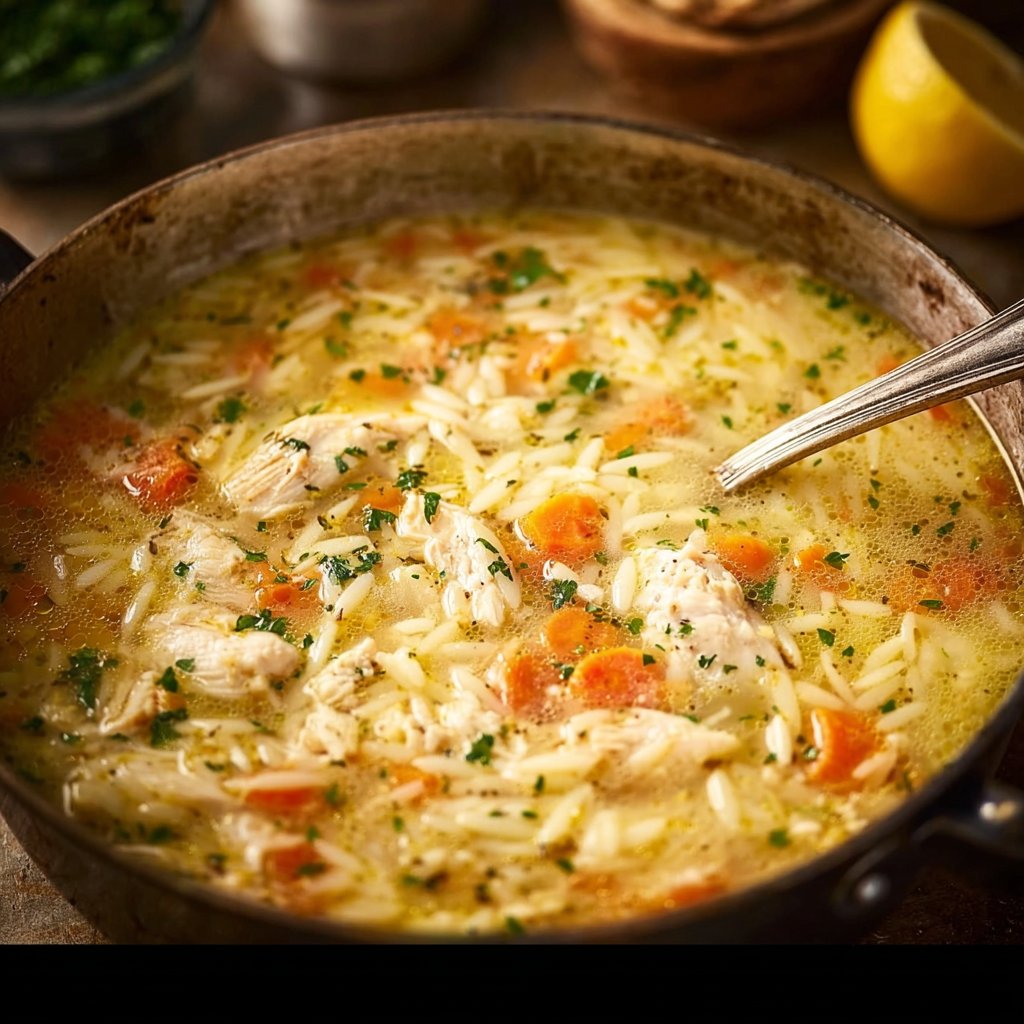 Easy Lemon Chicken Orzo Soup