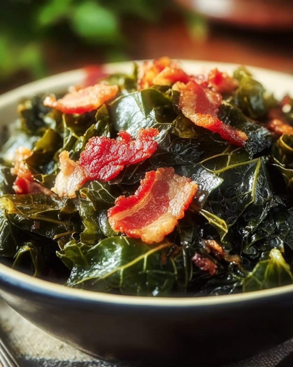 Southern Comfort Collard Greens with Bacon