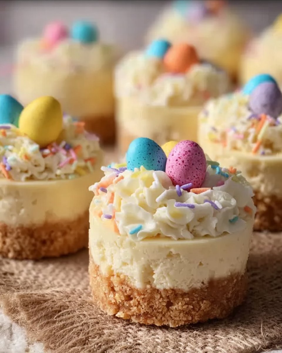 Easter No Bake Mini Cheesecakes